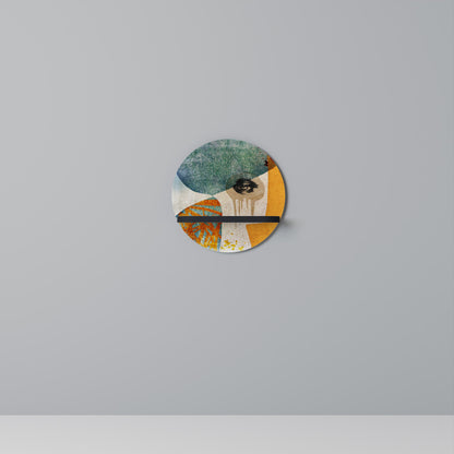 ABSTRACT FACES Mensola Rotonda Decorativa con Finitura Nera