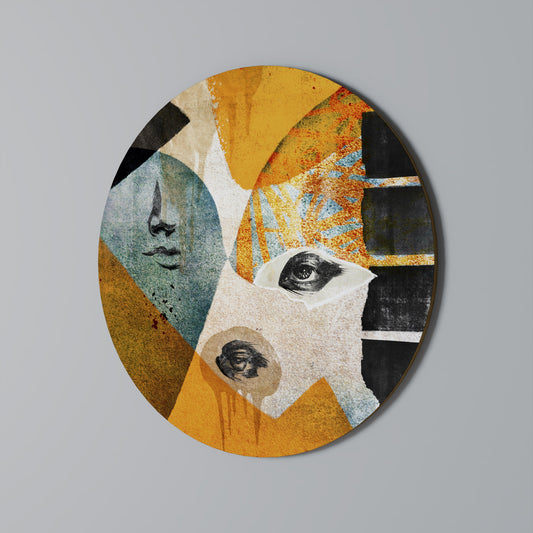 ABSTRACT FACES Round Wall Art