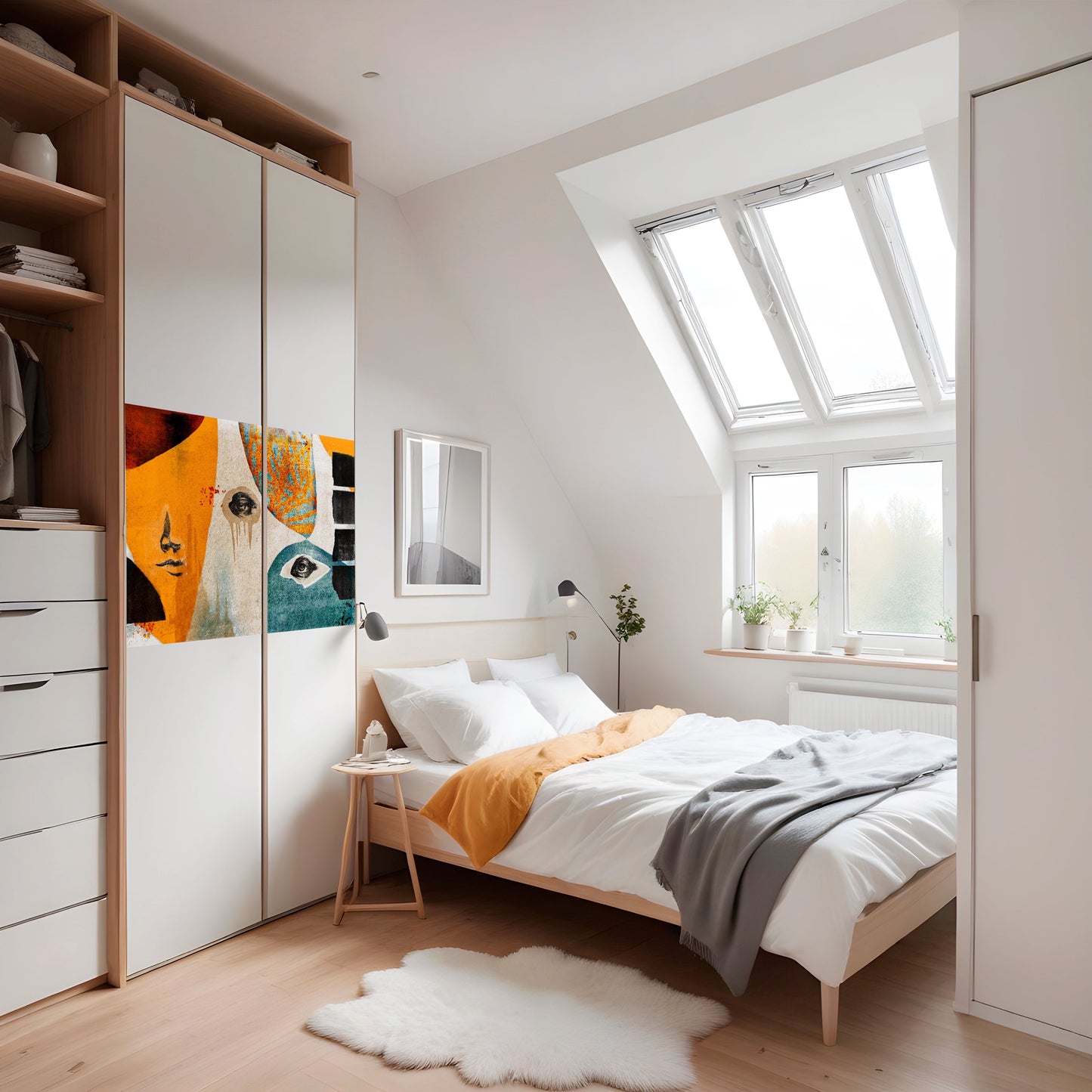 ABSTRACT FACES Peel and Stick Horizontal Poster