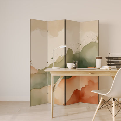 WATERCOLOUR PEAKS Decorative 4-Panel Room Divider