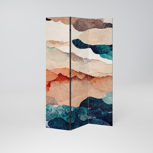 ABSTRACT LANDSCAPE Decorative 3-Panel Room Divider