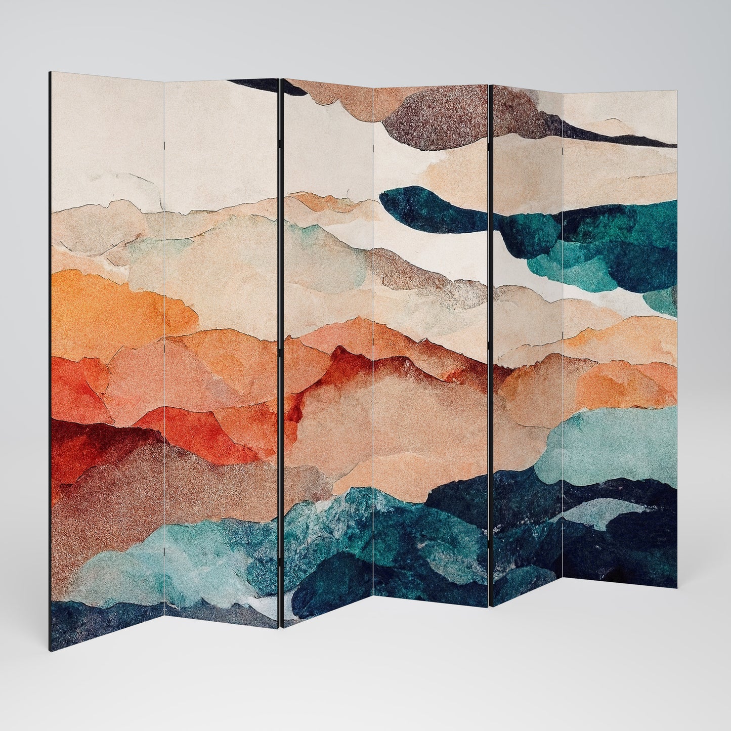 ABSTRACT LANDSCAPE Decorative 6-Panel Room Divider