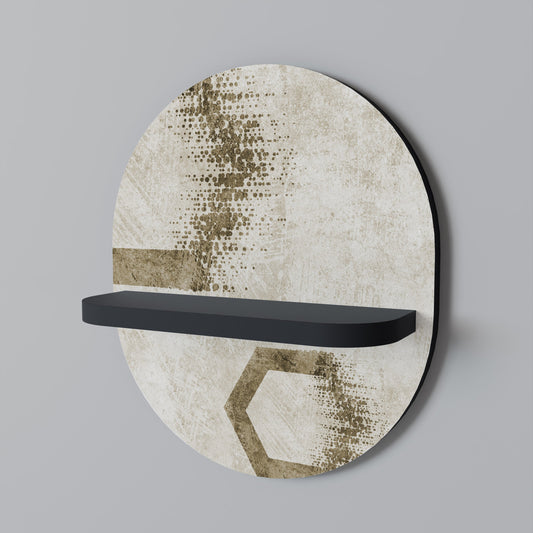 HEXAGONAL SHAPES Oval Art Shelf In Black Finish