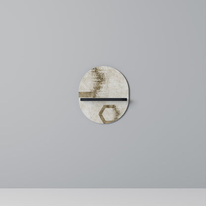 HEXAGONAL SHAPES Oval Art Shelf In Black Finish