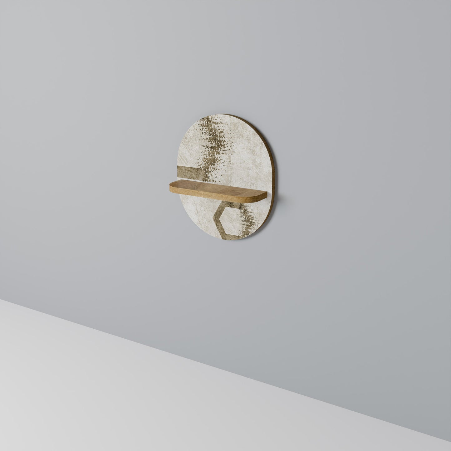 HEXAGONAL SHAPES Mensola Ovale Decorativa in Effetto Rovere