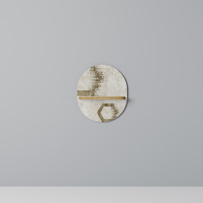 HEXAGONAL SHAPES Mensola Ovale Decorativa in Effetto Rovere