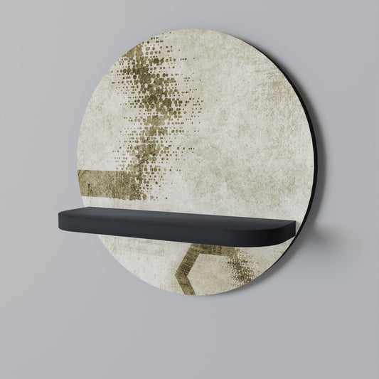 HEXAGONAL SHAPES Round Art Shelf In Black Finish