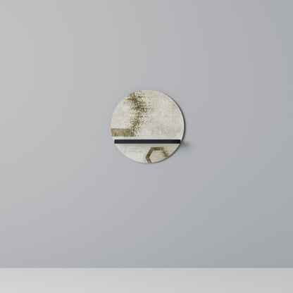 HEXAGONAL SHAPES Round Art Shelf In Black Finish