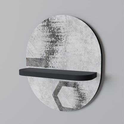 HEXAGONAL FIGURES Oval Art Shelf In Black Finish