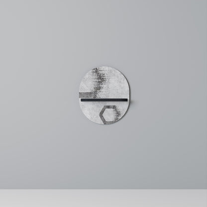 HEXAGONAL FIGURES Oval Art Shelf In Black Finish