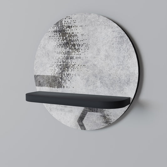 HEXAGONAL FIGURES Round Art Shelf In Black Finish