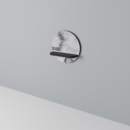 HEXAGONAL FIGURES Round Art Shelf In Black Finish