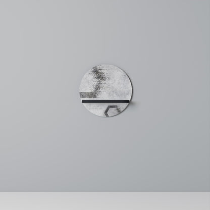 HEXAGONAL FIGURES Round Art Shelf In Black Finish