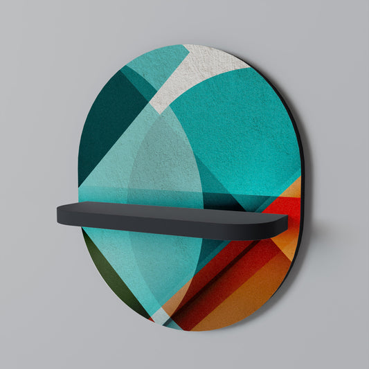 CIRCULAR RHAPSODY Oval Art Shelf In Black Finish