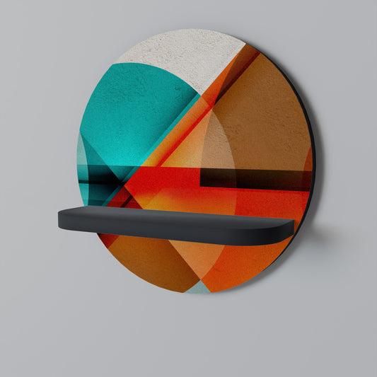 CIRCULAR RHAPSODY Round Art Shelf In Black Finish