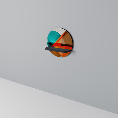 CIRCULAR RHAPSODY Round Art Shelf In Black Finish