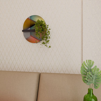 PIERCING SHARPNESS Oval Art Shelf In Black Finish