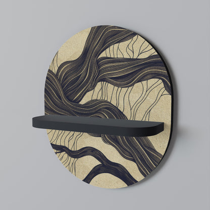 UNIFIED FRAGMENTS Mensola Ovale Decorativa con Finitura Nera