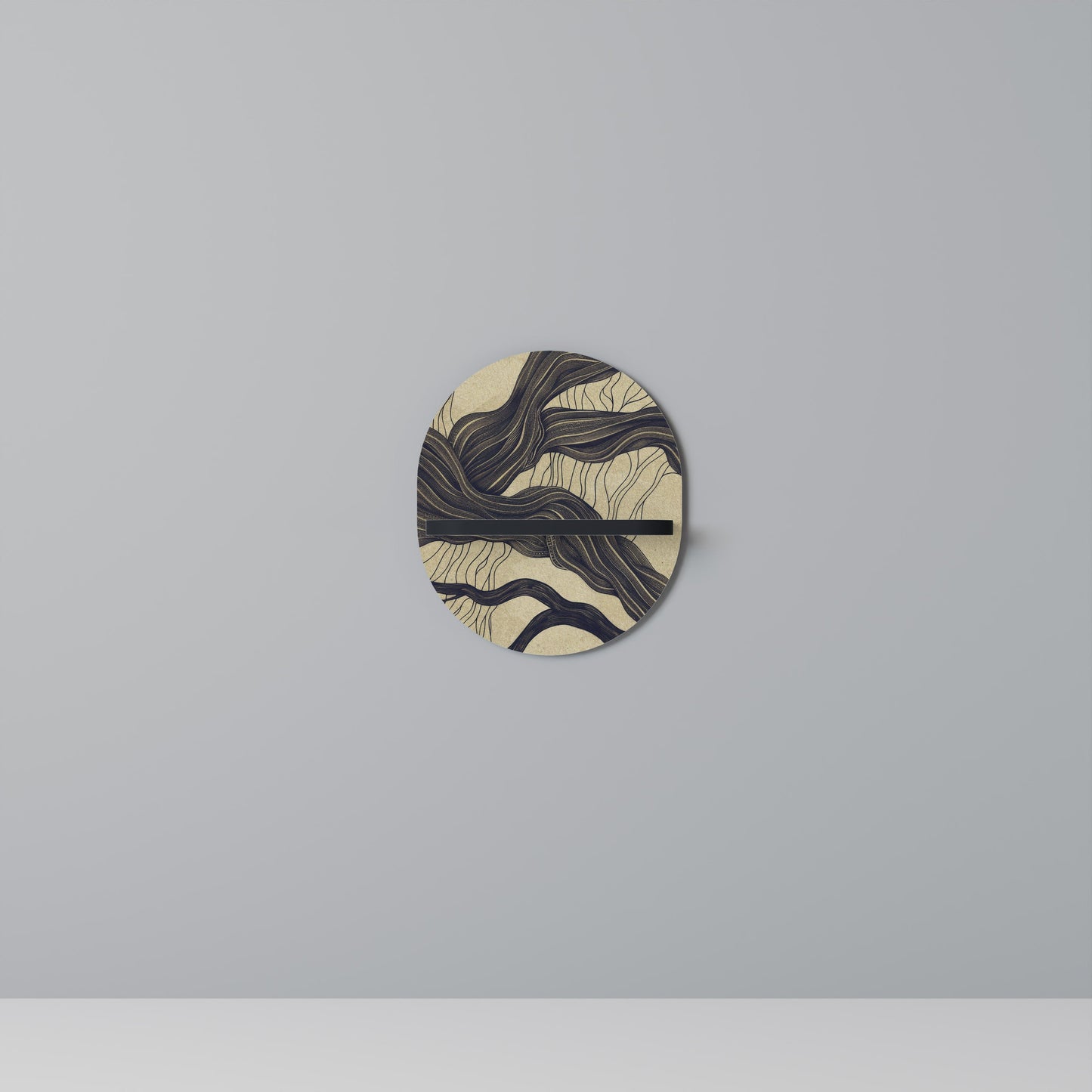 UNIFIED FRAGMENTS Mensola Ovale Decorativa con Finitura Nera