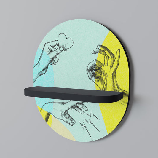 BODY LANGUAGE Oval Art Shelf In Black Finish