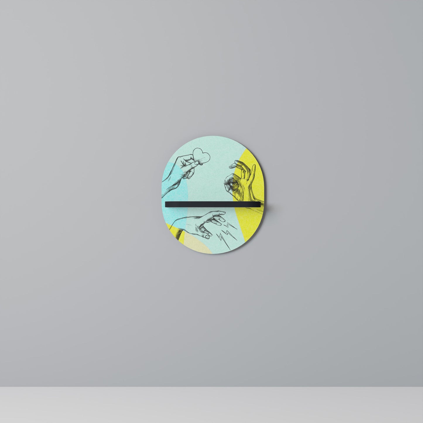 BODY LANGUAGE Mensola Ovale Decorativa con Finitura Nera