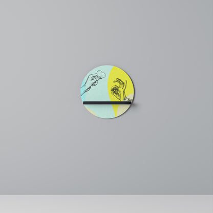 BODY LANGUAGE Round Art Shelf In Black Finish