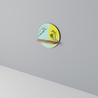 BODY LANGUAGE Round Art Shelf In Oak Effect