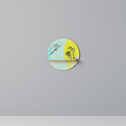 BODY LANGUAGE Round Art Shelf In Oak Effect