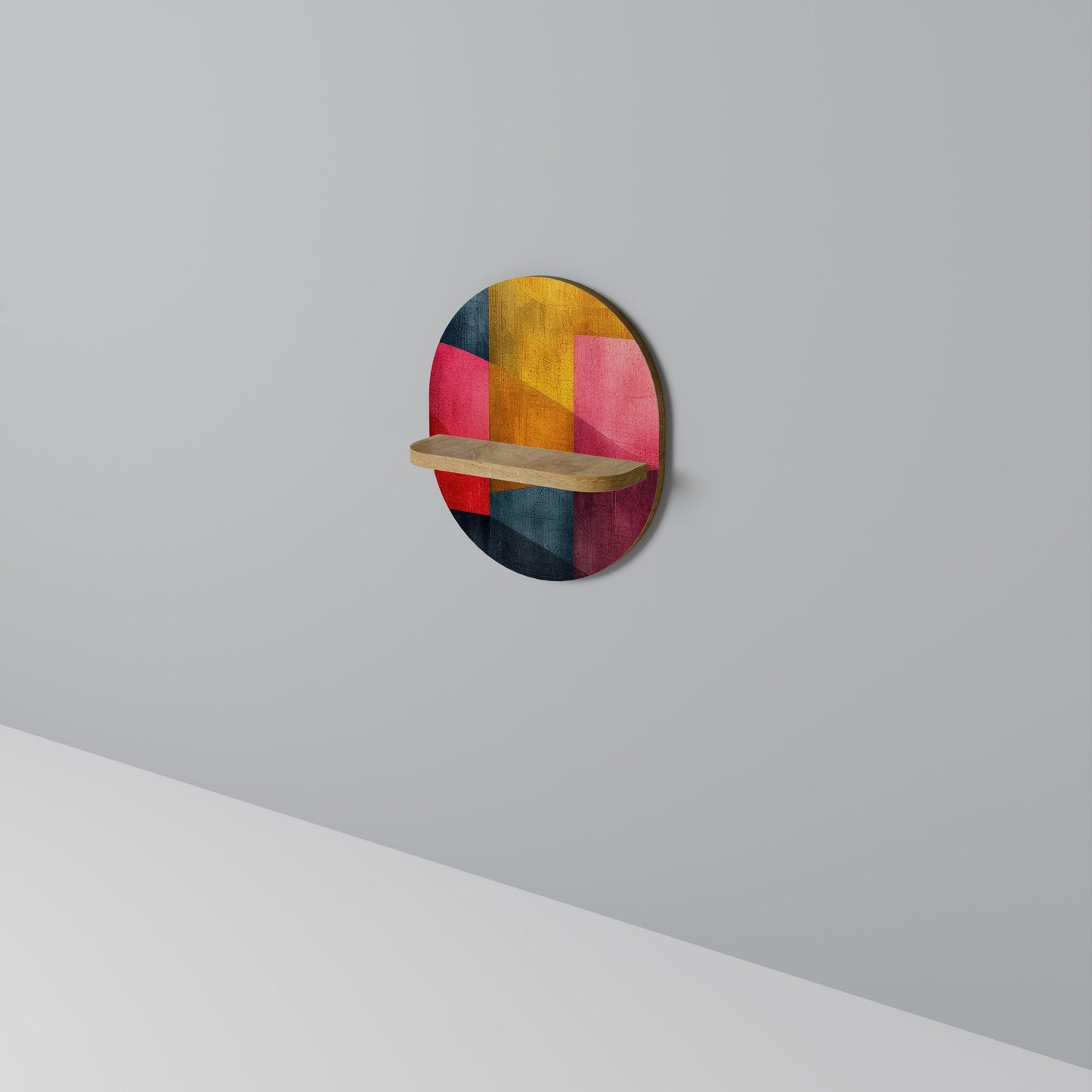 COLORFUL SOUNDS Oval Art Shelf In Oak Effect