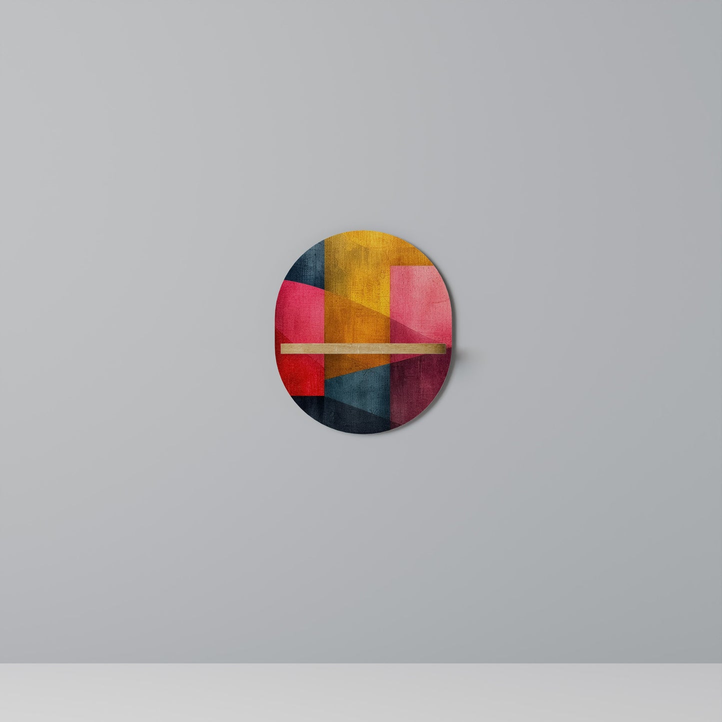 COLORFUL SOUNDS Oval Art Shelf In Oak Effect