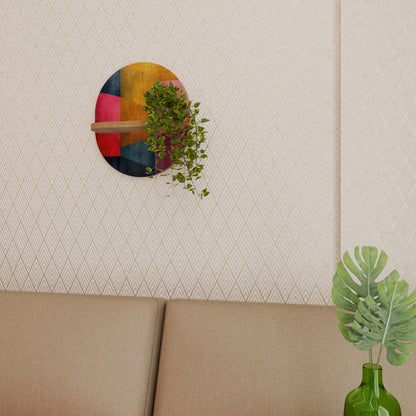 COLORFUL SOUNDS Oval Art Shelf In Oak Effect