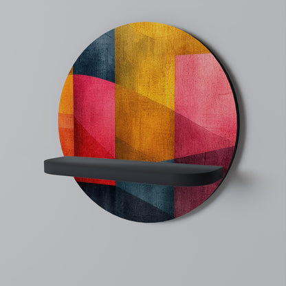 COLORFUL SOUNDS Round Art Shelf In Black Finish