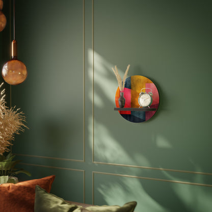 COLORFUL SOUNDS Round Art Shelf In Black Finish