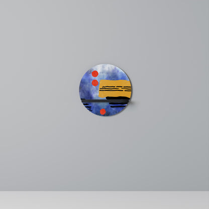 NIGHTFALL VIBRANCE Round Art Shelf In Black Finish