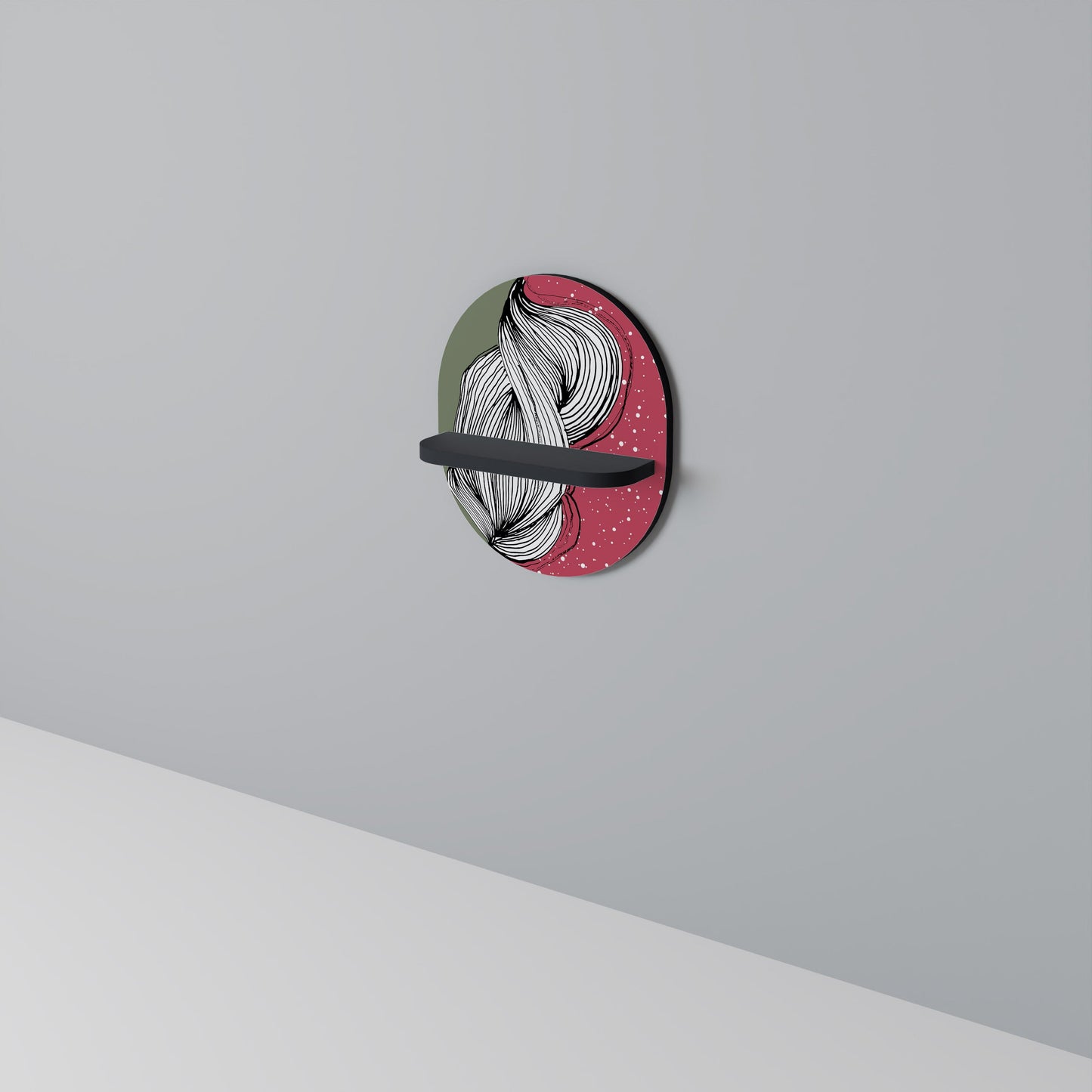 BE TOGETHER Mensola Ovale Decorativa con Finitura Nera