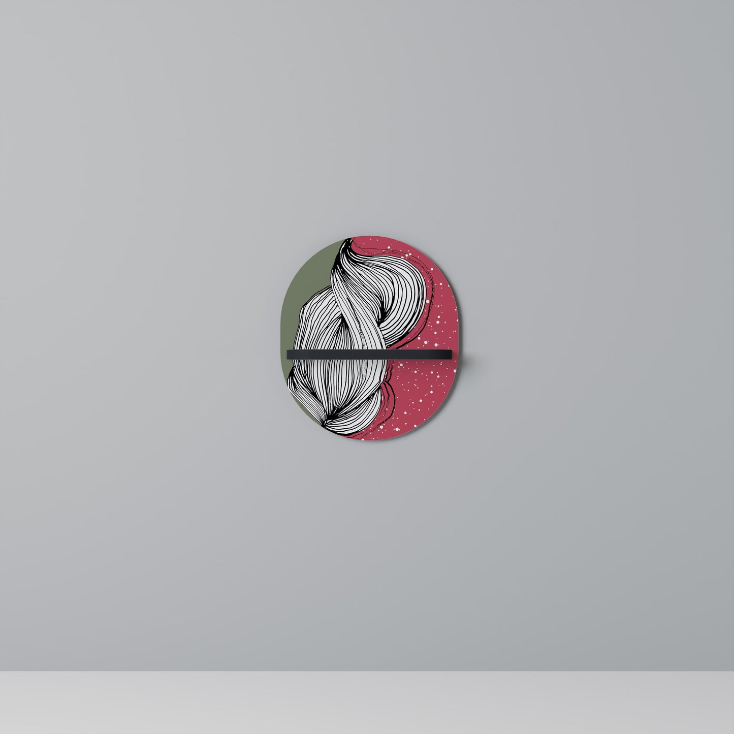 BE TOGETHER Mensola Ovale Decorativa con Finitura Nera