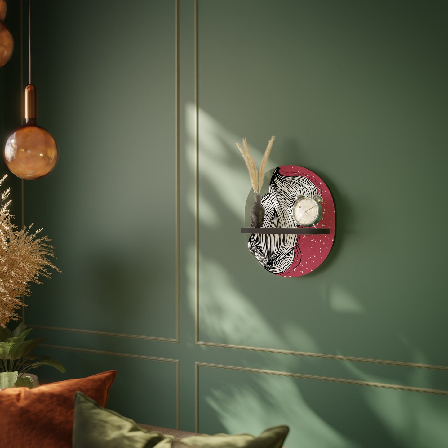 BE TOGETHER Mensola Ovale Decorativa con Finitura Nera