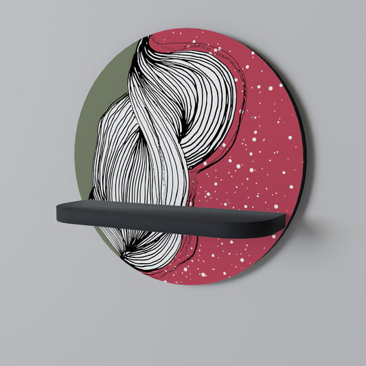 BE TOGETHER Round Art Shelf In Black Finish