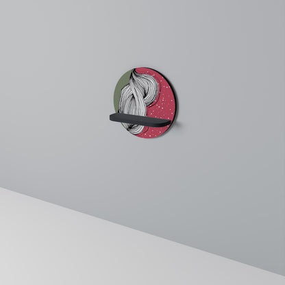 BE TOGETHER Round Art Shelf In Black Finish