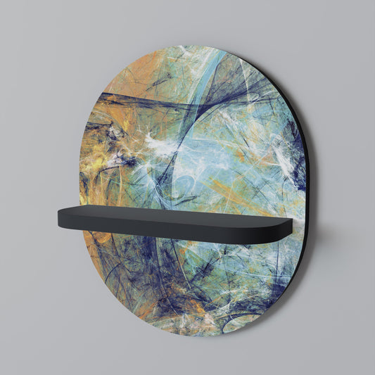ABSTRACT THOUGHTS Oval Art Shelf In Black Finish