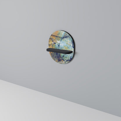 ABSTRACT THOUGHTS Oval Art Shelf In Black Finish