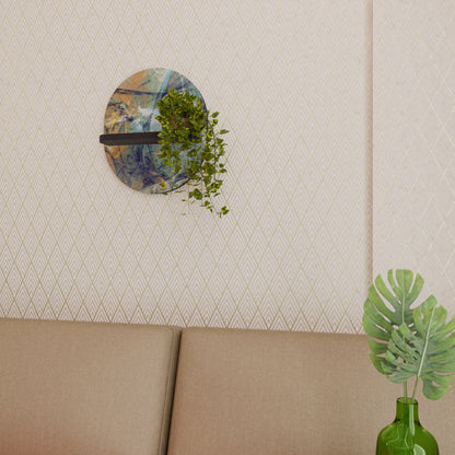 ABSTRACT THOUGHTS Oval Art Shelf In Black Finish