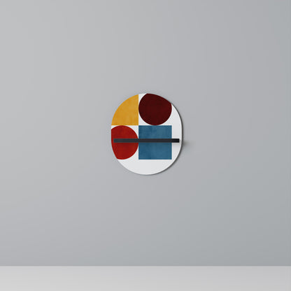 GEOMETRIC PUZZLE Oval Art Shelf In Black Finish