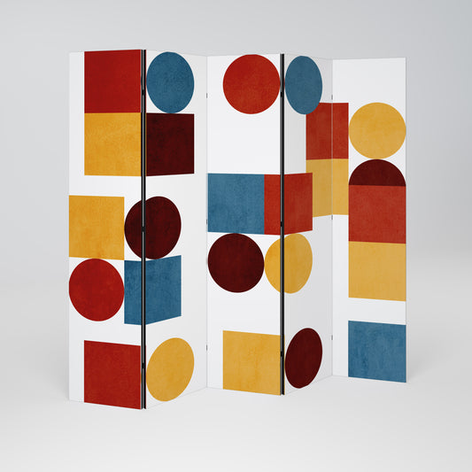 GEOMETRIC PUZZLE Decorative 5-Panel Room Divider