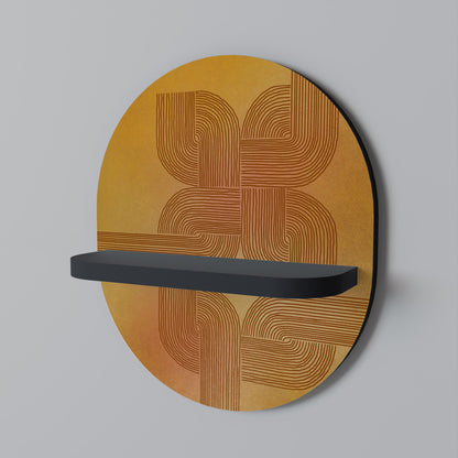 STRENGTHENING RELATION Oval Art Shelf In Black Finish