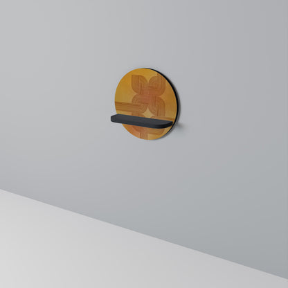 STRENGTHENING RELATION Round Art Shelf In Black Finish