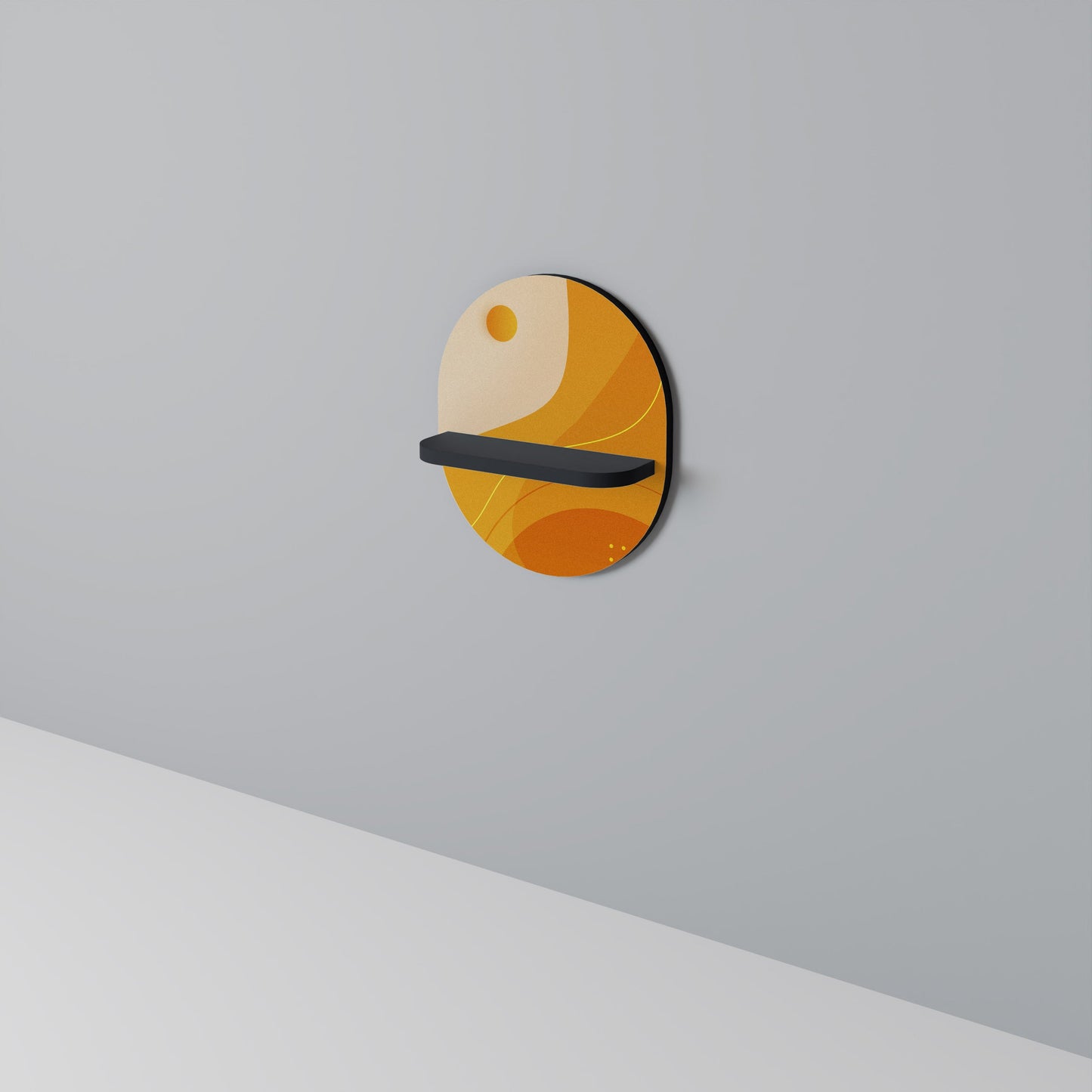 ORANGE ARRANGEMENT Mensola Ovale Decorativa con Finitura Nera