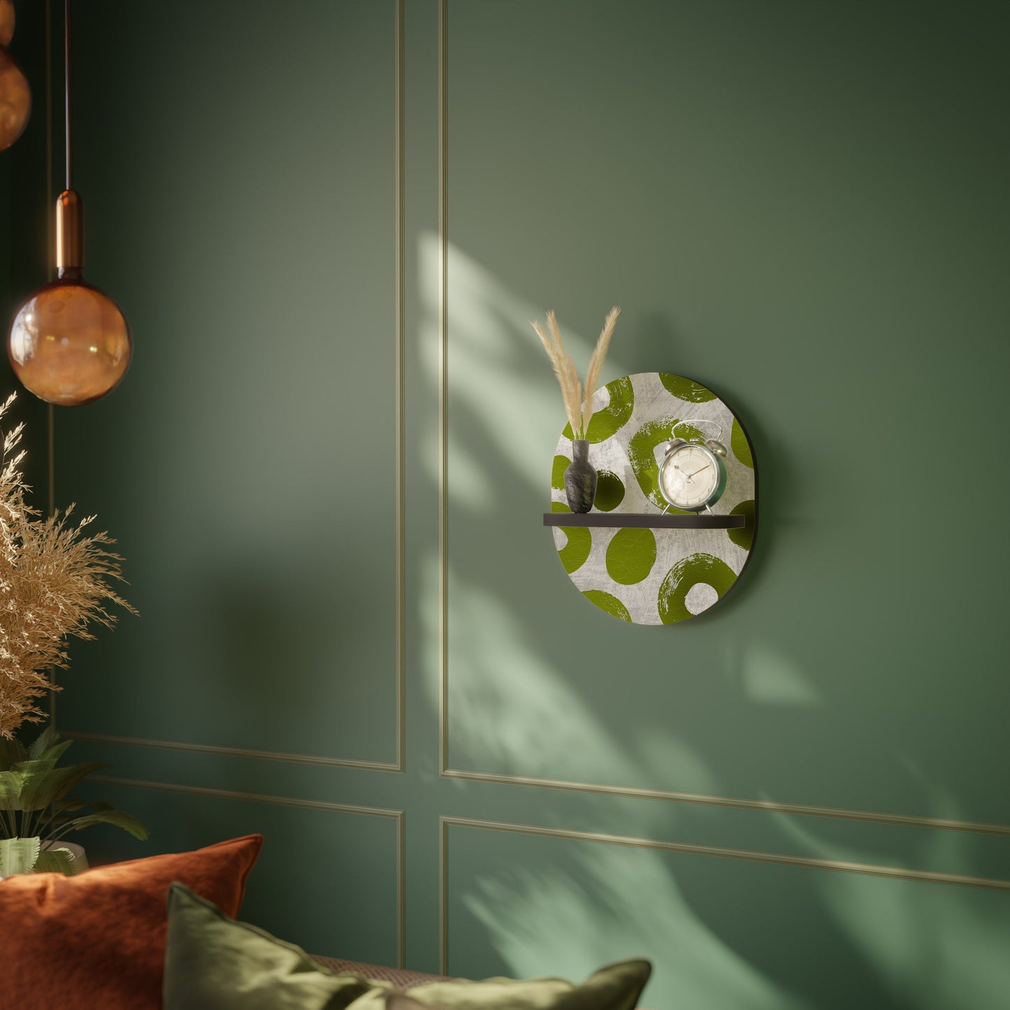 GREEN RHAPSODY Mensola Ovale Decorativa con Finitura Nera