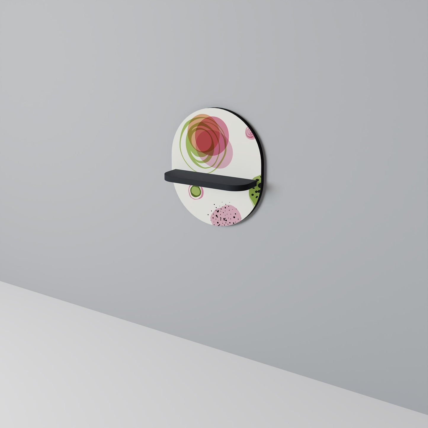 COLORFUL COSMOS Mensola Ovale Decorativa con Finitura Nera