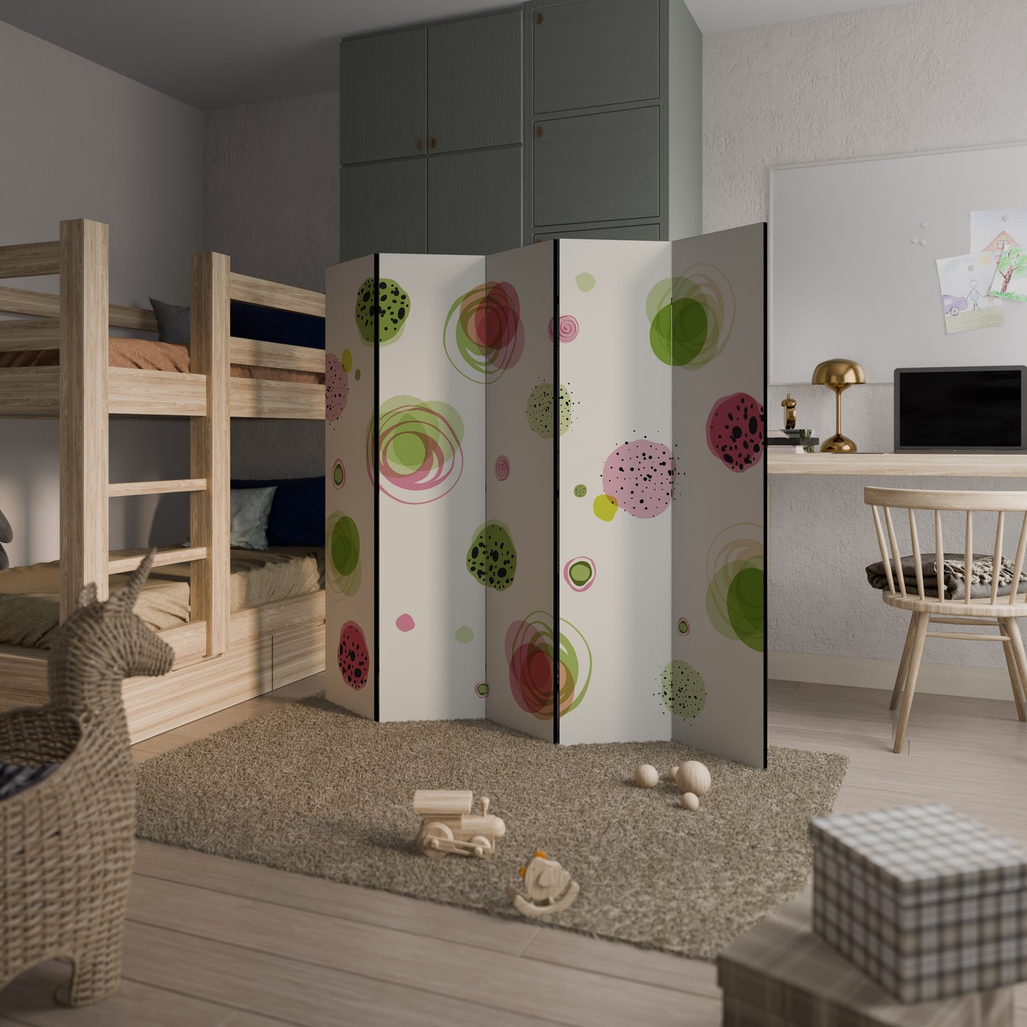 COLORFUL COSMOS Decorative 5-Panel Room Divider